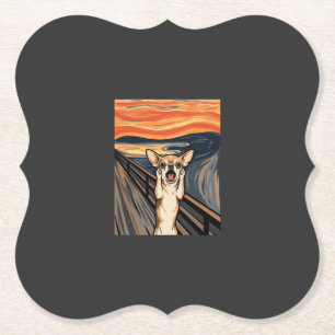 Chihuahua Scream Expressionist Dog Art_1 Paper Coaster