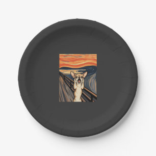 Chihuahua Scream Expressionist Dog Art_1 Paper Plate