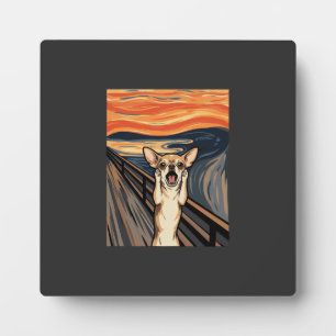 Chihuahua Scream Expressionist Dog Art_1 Plaque