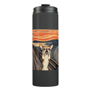 Chihuahua Scream Expressionist Dog Art_1 Thermal Tumbler