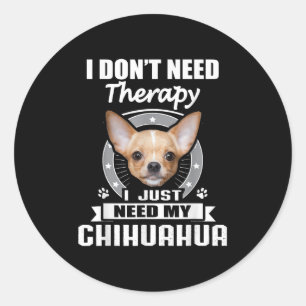 Chihuahua Shirt & Tees Uni-adults Black Small Classic Round Sticker