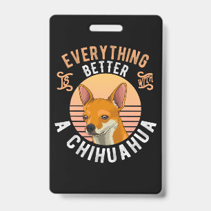 Chihuahua short hair dog owner ID badge