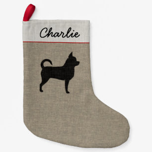 Chihuahua Silhouette Cute Dog Chi Custom Holiday Small Christmas Stocking