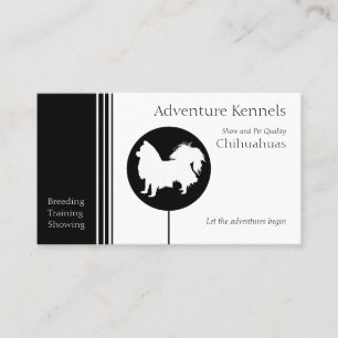 Chihuahua Silhouette Modern Black White Business Card