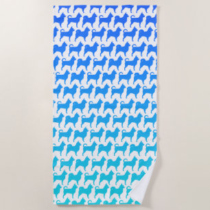 Chihuahua Silhouettes Pattern Beach Towel