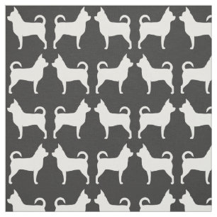 Chihuahua Silhouettes Pattern Fabric