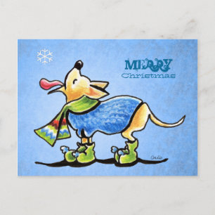 Chihuahua Snowflake Christmas Custom Holiday Postcard