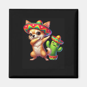 Chihuahua Sombrero Cinco De Mayo Mexican Cactus Ki Magnet