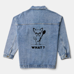 Chihuahua Spoon Surprise Funny Dog Art Denim Jacket