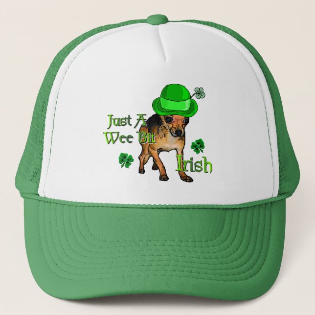 Chihuahua St Patrick's Day Trucker Hat (Front)