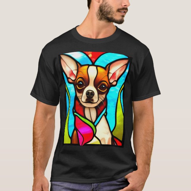 Chihuahua - Stained Glass Pop Art_5 T-Shirt (Front)