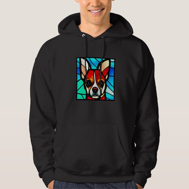 Chihuahua - Stained Glass Pop Art Premium_10 Hoodie (Front)