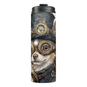 Chihuahua Steampunk Dog Thermal Tumbler