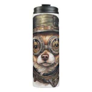 Chihuahua Steampunk Dog Thermal Tumbler