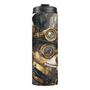 Chihuahua Steampunk Dog Thermal Tumbler