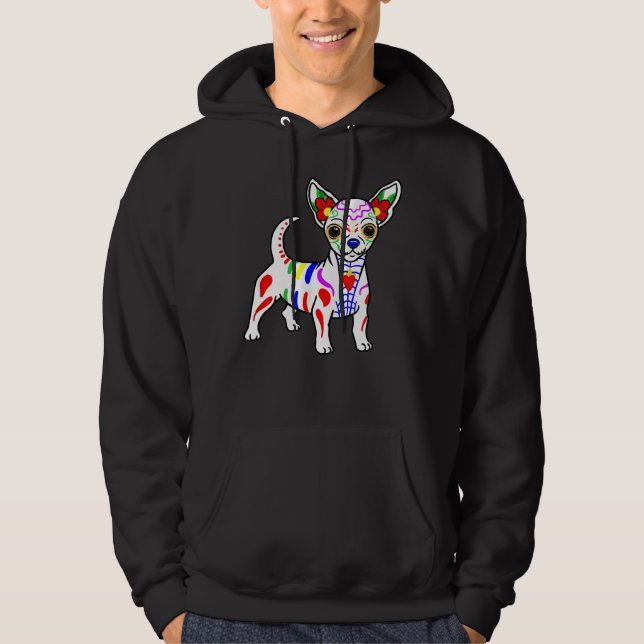 Chihuahua Sugar Skull Hoodie (Front)