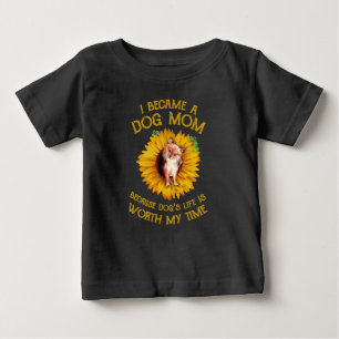 Chihuahua Sunflower Dog Mom Dog Lover Sayings Gift Baby T-Shirt