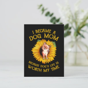 Chihuahua Sunflower Dog Mom Dog Lover Sayings Gift Postcard