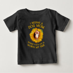 Chihuahua Sunflower Dog Mum Dog Lover Sayings Gift Baby T-Shirt