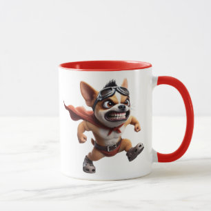 Chihuahua super hero dog unleashed. mug