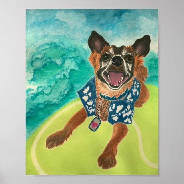 Chihuahua Surfing Poster (Front)