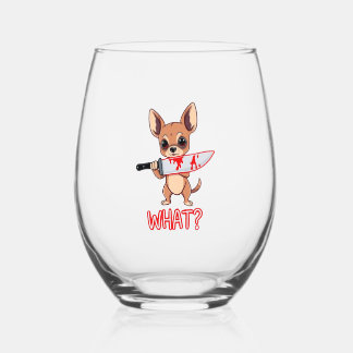 Chihuahua Sweet Little Pup Stemless Wine Glass