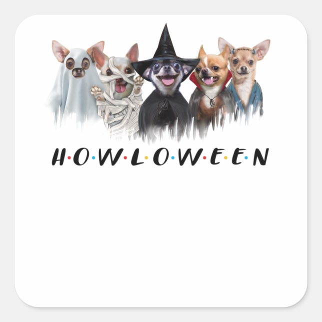 chihuahua t-shirt chihuahua custom halloween square sticker (Front)