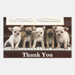 Chihuahua Thank You Puppy Dogs ( Chewawa Chiwawa ) Rectangular Sticker