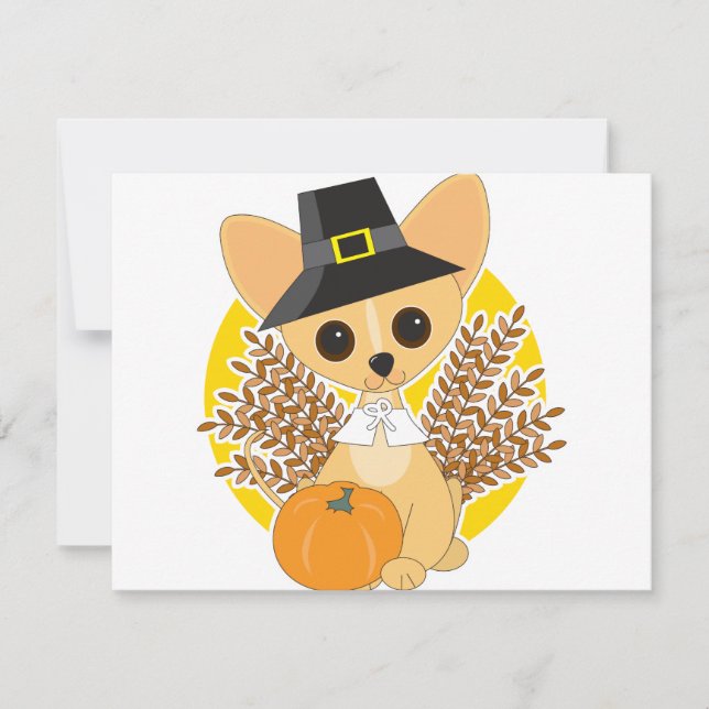 Chihuahua Thanksgiving Holiday Card (Front)