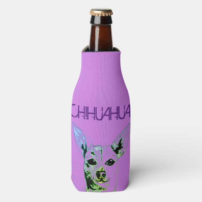Chihuahua Themed Bottle Cooler (Bottle Front)
