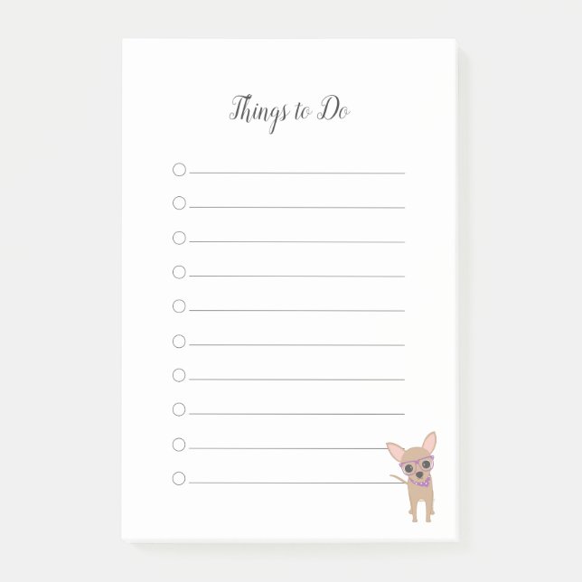 Chihuahua Things to Do Post-it Notes (Front)