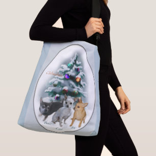 Chihuahua Trio Christmas Crossbody Bag