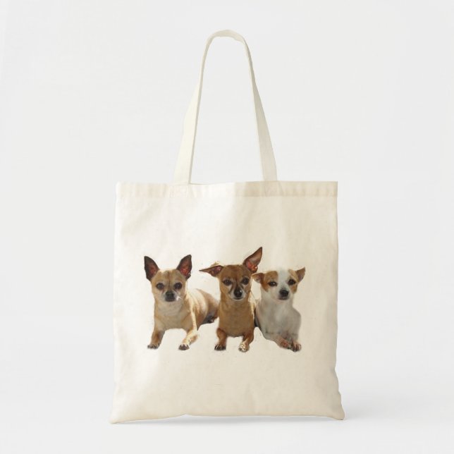 Chihuahua Trio Tote Bag (Front)