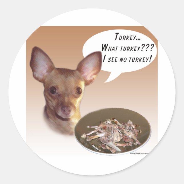 Chihuahua Turkey Classic Round Sticker (Front)