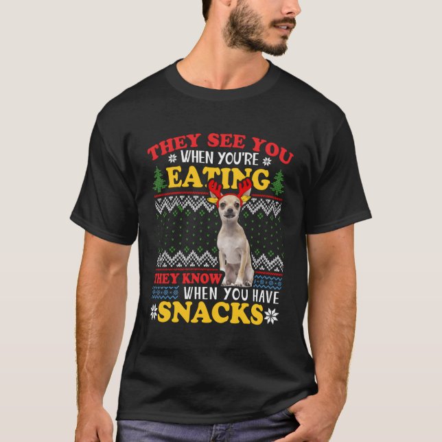 Chihuahua Ugly Christmas Xmas Gift T-Shirt (Front)