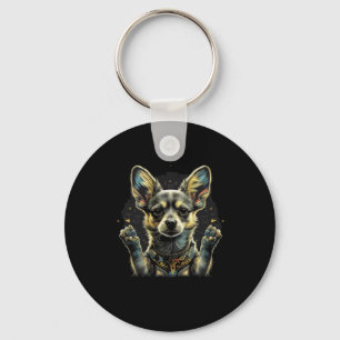 Chihuahua Ukraine Peace And Love Flag Help Dog Sup Key Ring