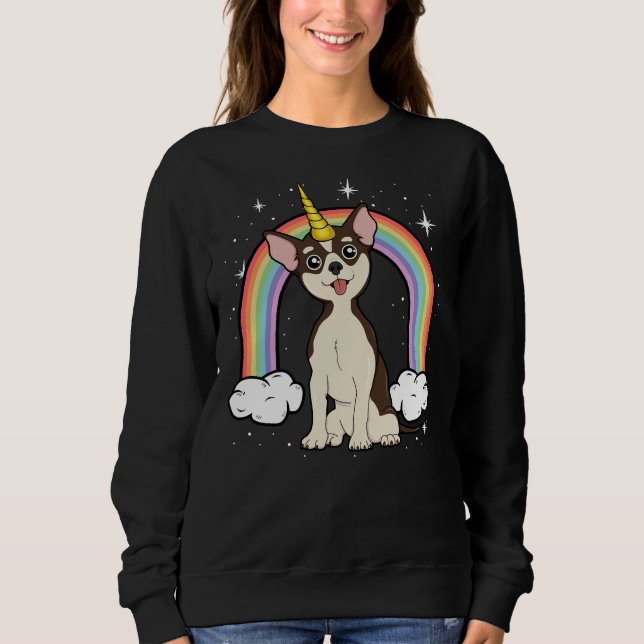 Chihuahua Unicorn Dog Rainbow Galaxy Space Girls B Sweatshirt (Front)