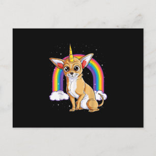 chihuahua unicorn girls space galaxy rainbow do announcement postcard