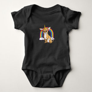 chihuahua unicorn girls space galaxy rainbow do baby bodysuit