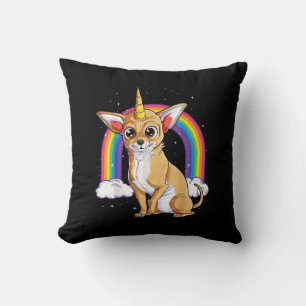 chihuahua unicorn girls space galaxy rainbow do cushion