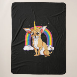 chihuahua unicorn girls space galaxy rainbow do sherpa blanket