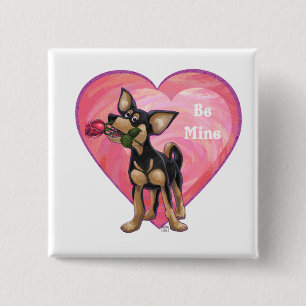 Chihuahua Valentine's Day 15 Cm Square Badge