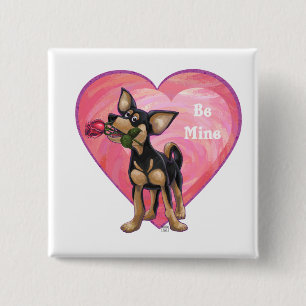 Chihuahua Valentine's Day 15 Cm Square Badge