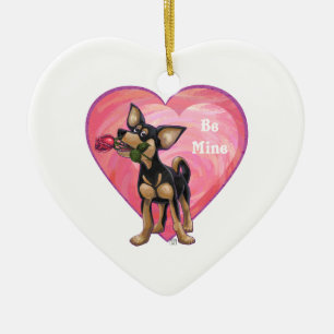 Chihuahua Valentine's Day Ceramic Ornament