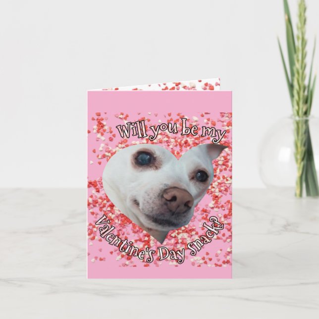 Chihuahua Valentine's Day Folded Holiday Card (Front)