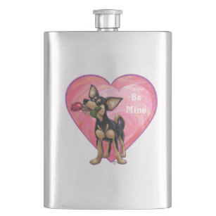 Chihuahua Valentine's Day Hip Flask