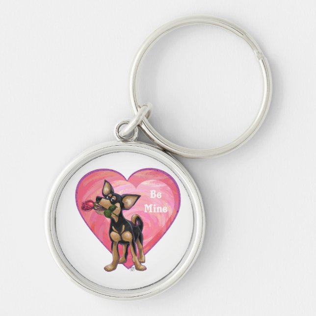 Chihuahua Valentine's Day Key Ring (Front)