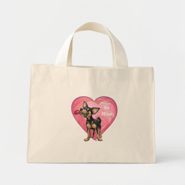 Chihuahua Valentine's Day Mini Tote Bag (Front)