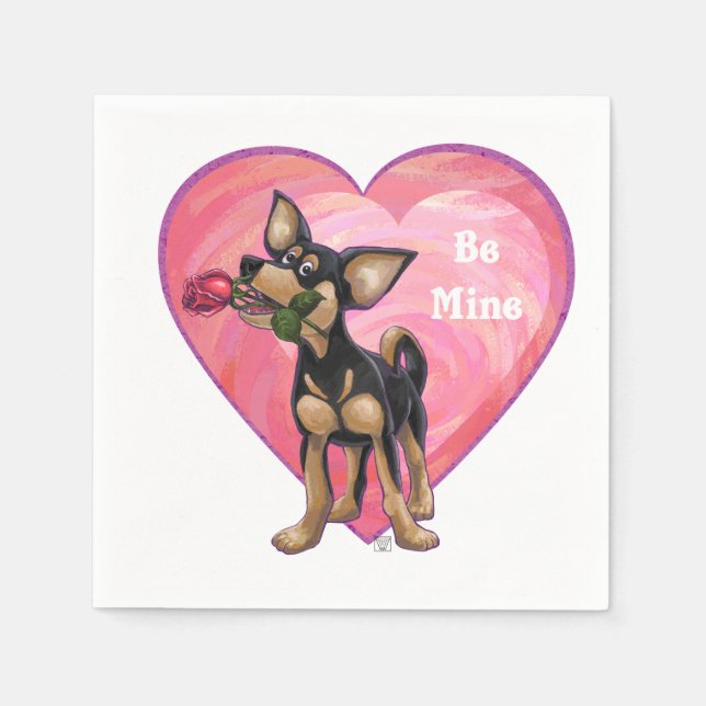 Chihuahua Valentine's Day Napkin (Front)