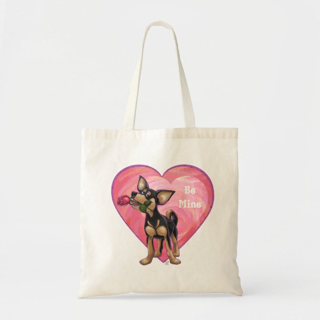 Chihuahua Valentine's Day Tote Bag (Front)